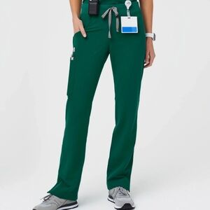 Figs Kade Cargo Style Tall Scrub Pants in Hunter Green